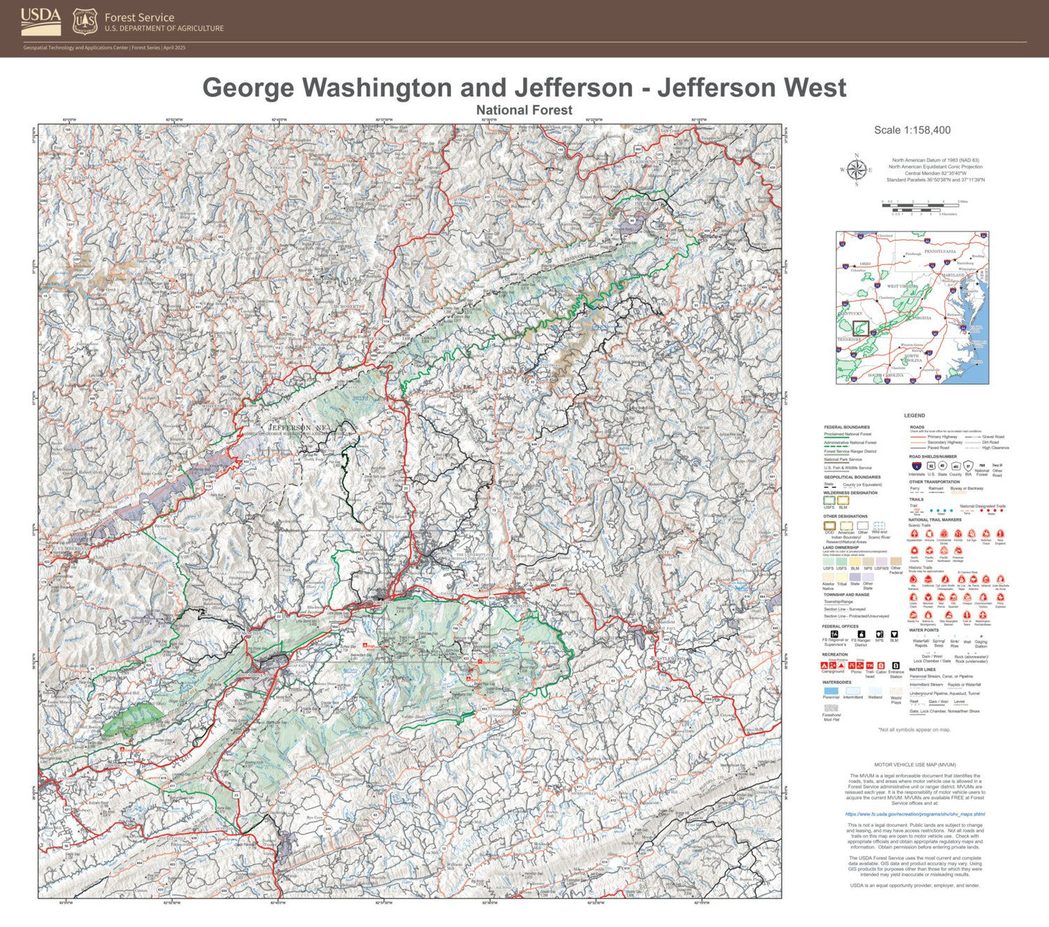 Jefferson National Forest West Map
