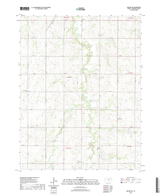 Abilene SW Kansas US Topo Map Image