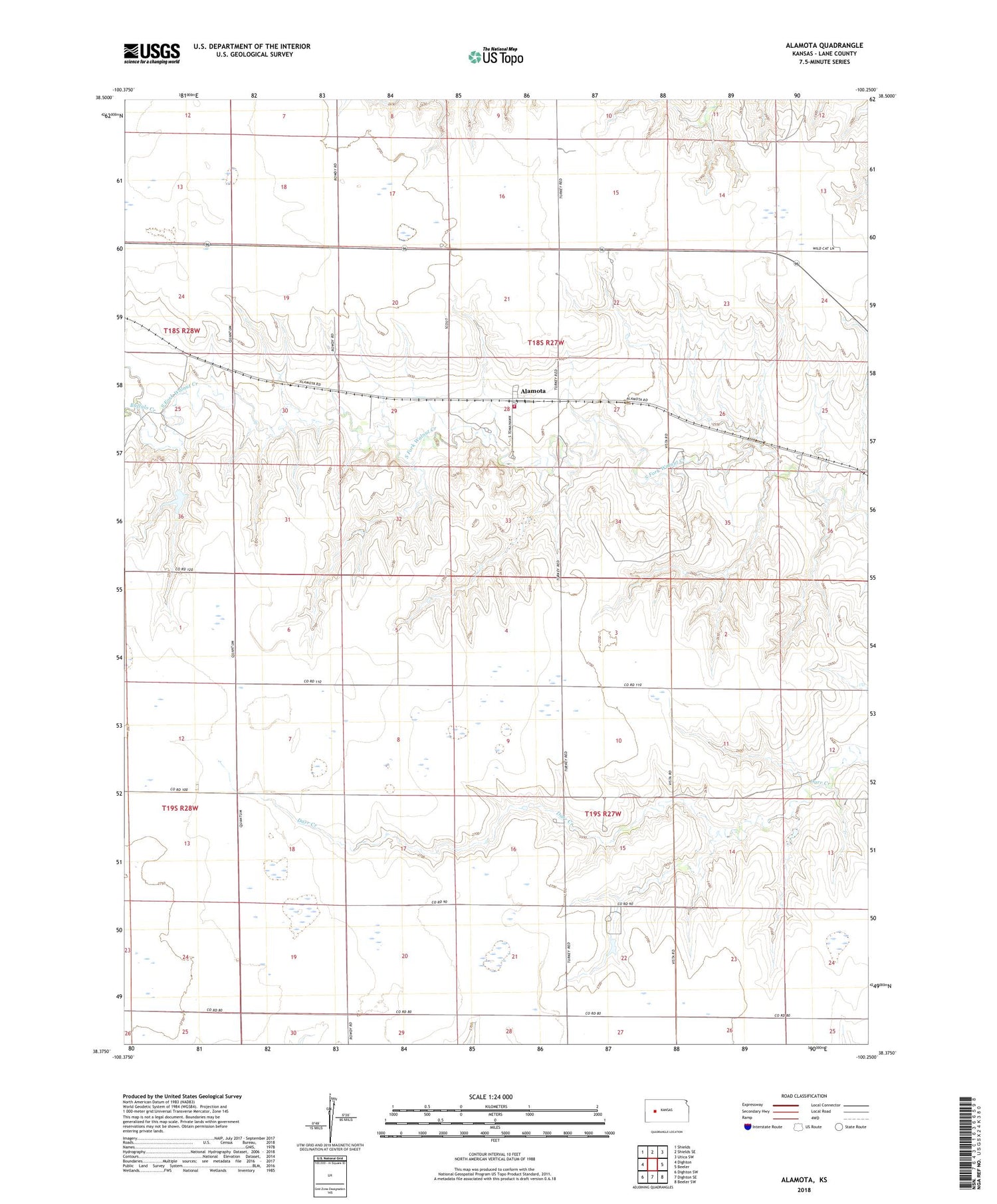 Alamota Kansas US Topo Map Image