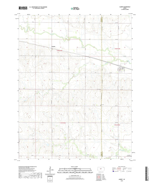 Albert Kansas US Topo Map Image