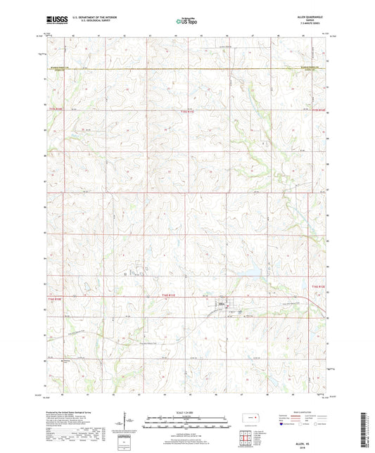 Allen Kansas US Topo Map Image