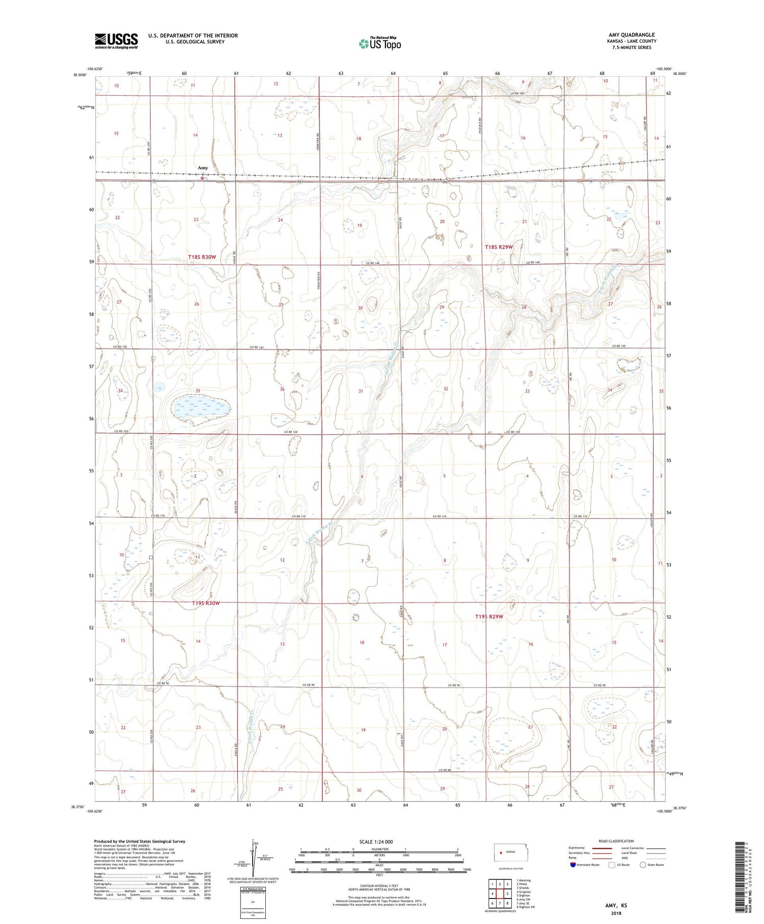 Amy Kansas US Topo Map Image