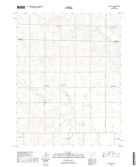 Ash Valley Kansas US Topo Map Image