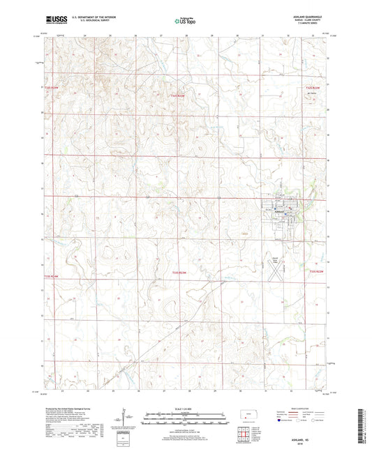 Ashland Kansas US Topo Map Image