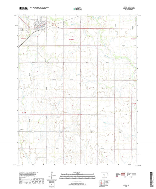Attica Kansas US Topo Map Image