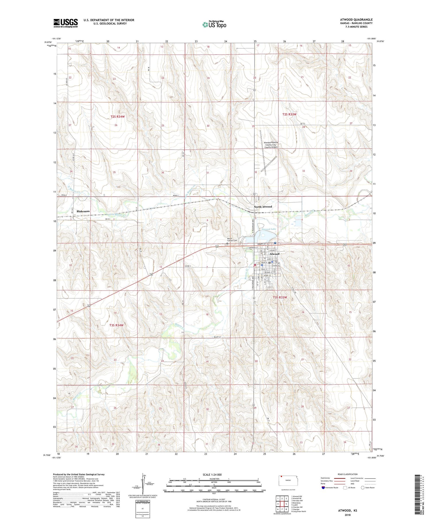 Atwood Kansas US Topo Map Image