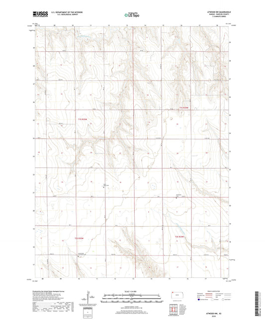 Atwood NW Kansas US Topo Map Image