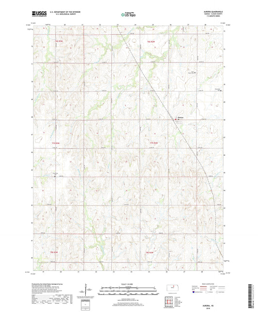 Aurora Kansas US Topo Map Image