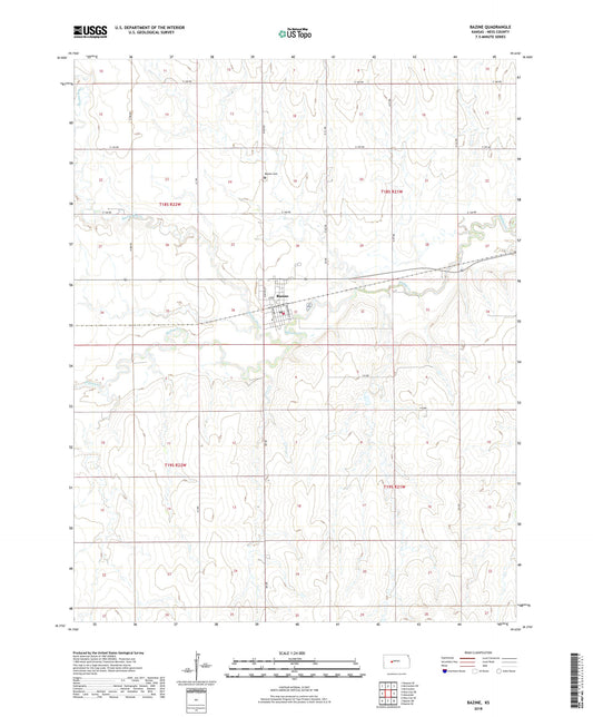 Bazine Kansas US Topo Map Image