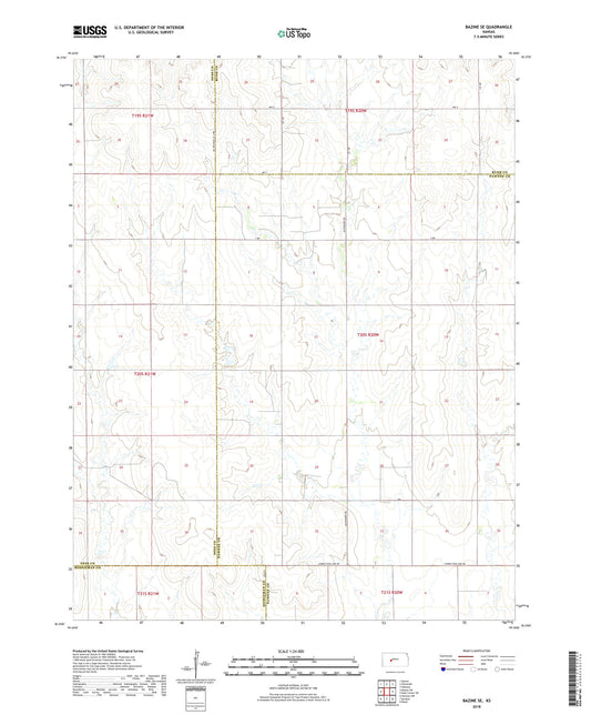 Bazine SE Kansas US Topo Map Image