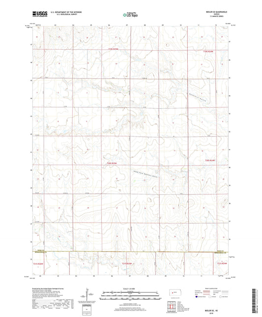 Beeler SE Kansas US Topo Map Image