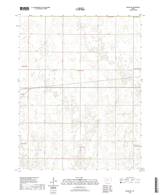 Belpre NW Kansas US Topo Map Image