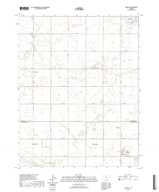 Bentley Kansas US Topo Map Image