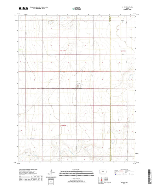 Big Bow Kansas US Topo Map Image
