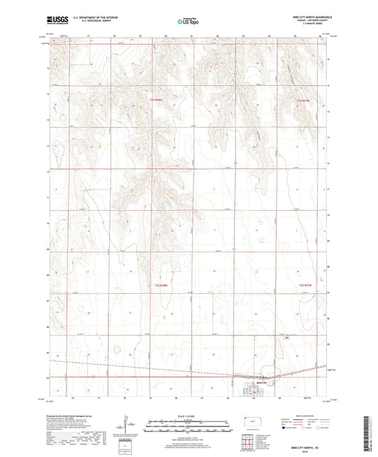 Bird City North Kansas US Topo Map Image