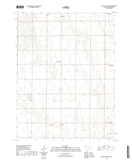 Bird City South NW Kansas US Topo Map Image