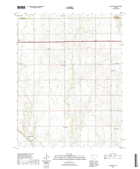 Black Wolf Kansas US Topo Map Image