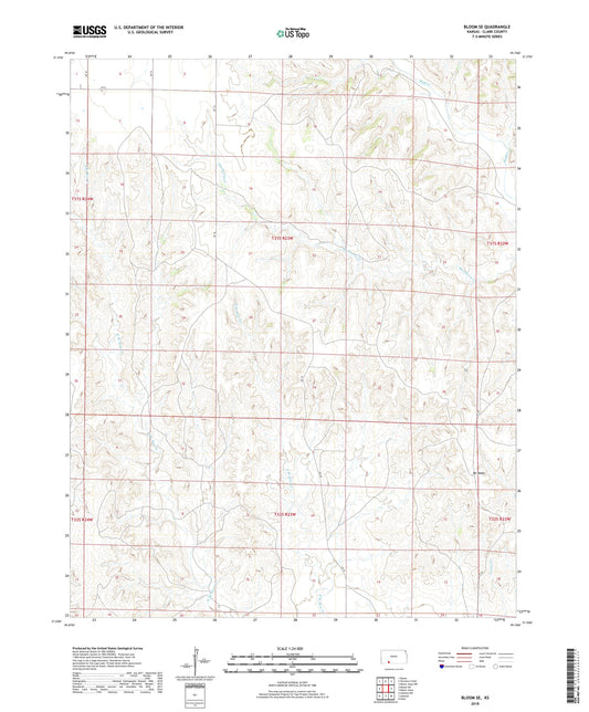 Bloom SE Kansas US Topo Map Image