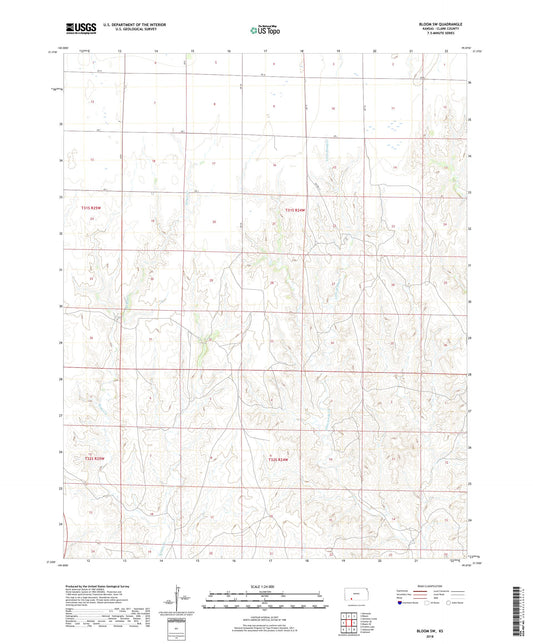 Bloom SW Kansas US Topo Map Image