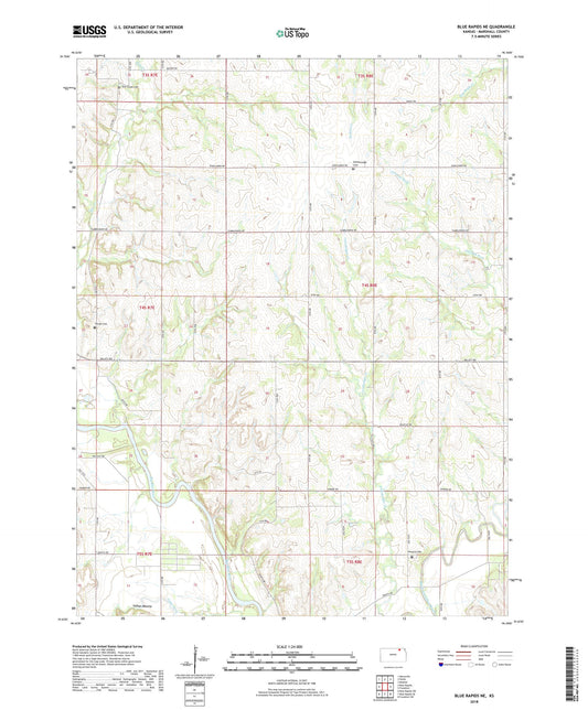 Blue Rapids NE Kansas US Topo Map Image