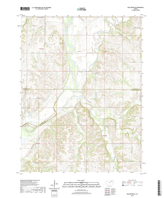 Blue Rapids SE Kansas US Topo Map Image