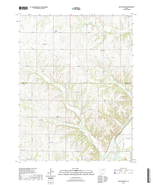 Blue Rapids SW Kansas US Topo Map Image