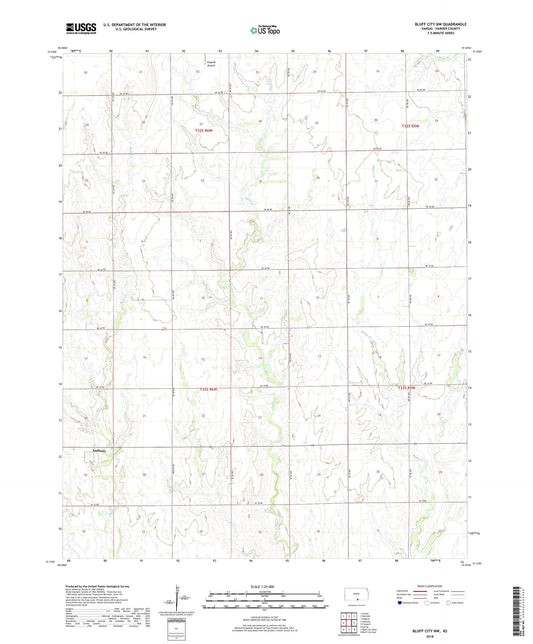 Bluff City NW Kansas US Topo Map Image