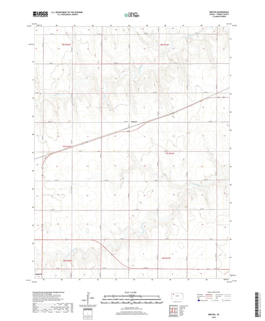 Breton Kansas US Topo Map Image