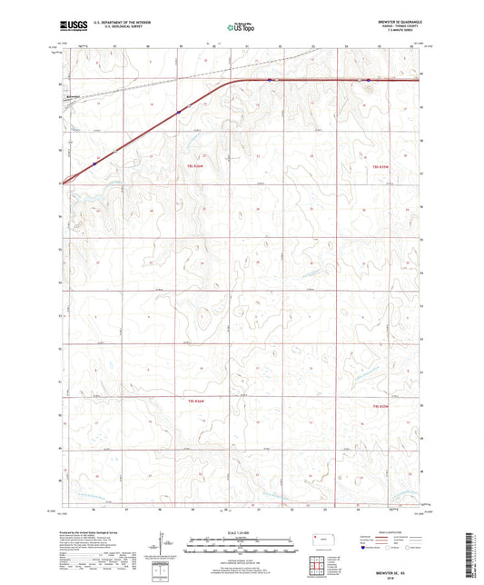 Brewster SE Kansas US Topo Map Image
