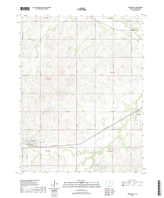 Brookville Kansas US Topo Map Image