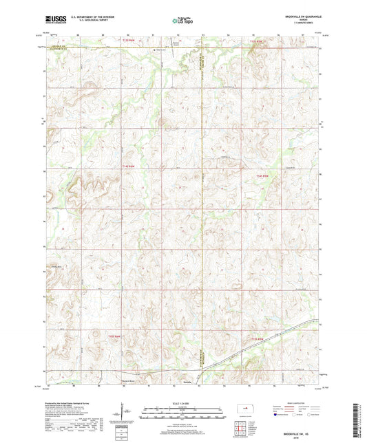 Brookville SW Kansas US Topo Map Image