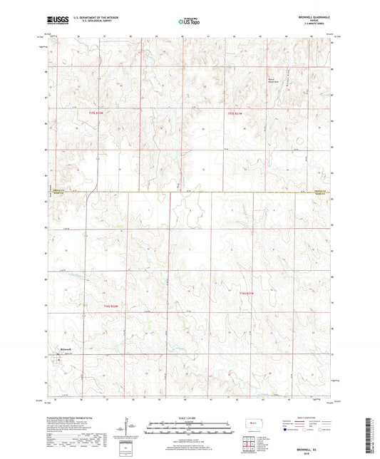 Brownell Kansas US Topo Map Image