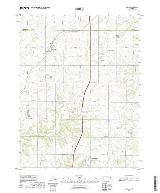 Bucyrus Kansas US Topo Map Image