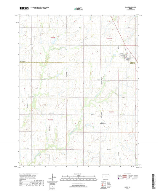 Burns Kansas US Topo Map Image