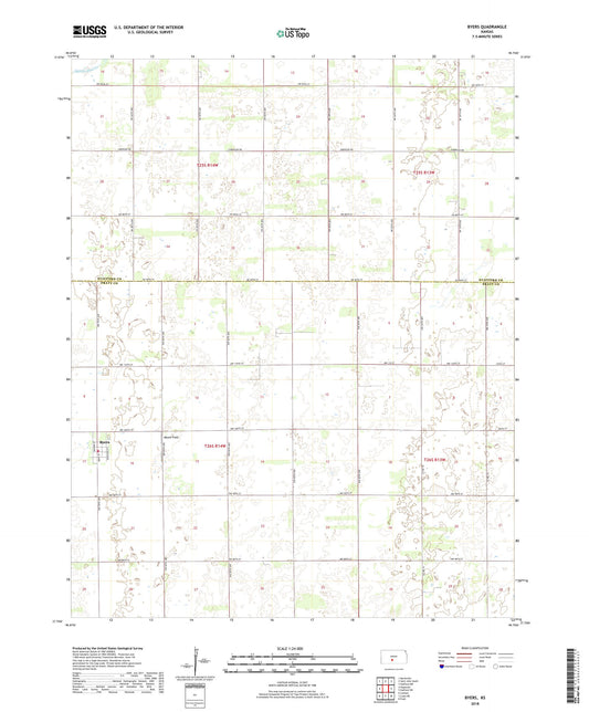 Byers Kansas US Topo Map Image