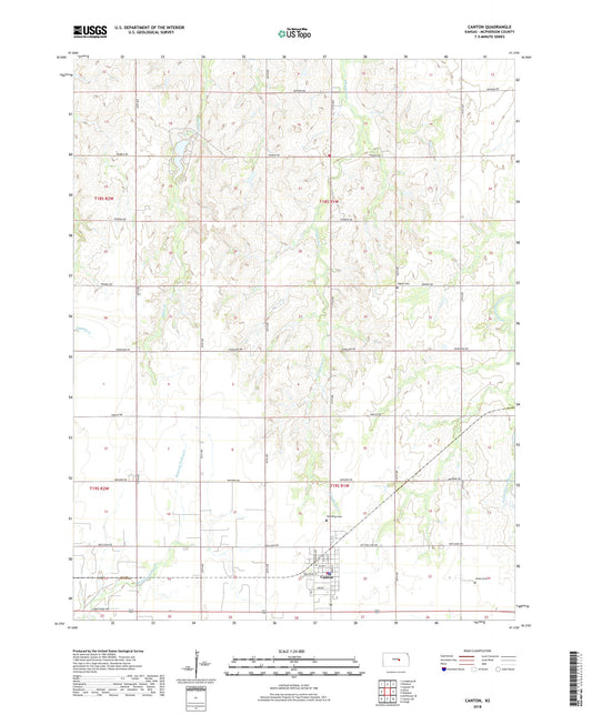 Canton Kansas US Topo Map Image