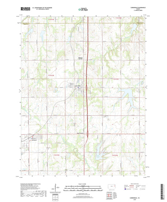 Carbondale Kansas US Topo Map Image