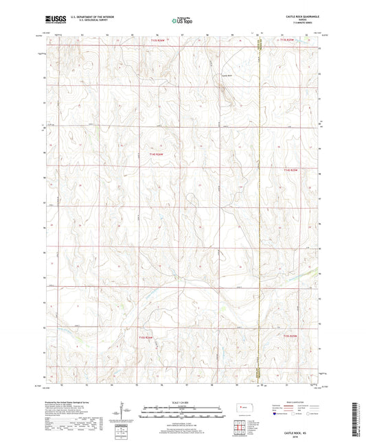 Castle Rock Kansas US Topo Map Image