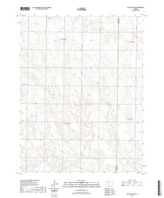 Castle Rock NW Kansas US Topo Map Image