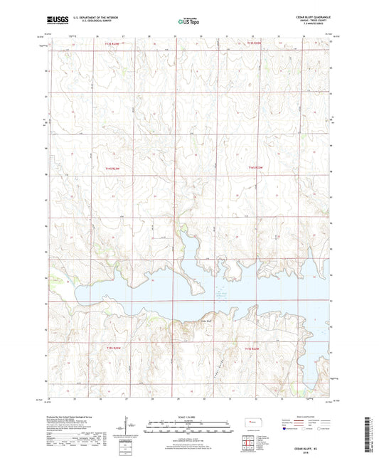 Cedar Bluff Kansas US Topo Map Image