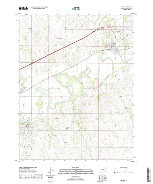 Chapman Kansas US Topo Map Image