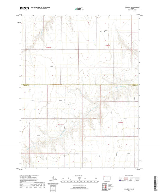 Chardon SW Kansas US Topo Map Image