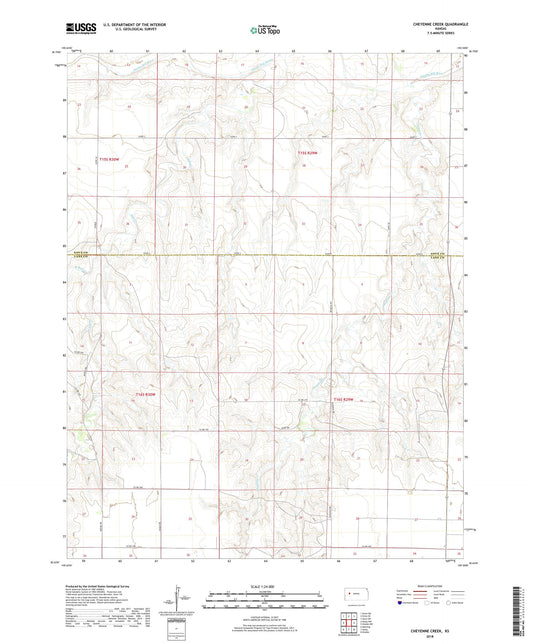 Cheyenne Creek Kansas US Topo Map Image