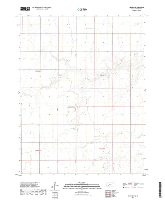 Cimarron NE Kansas US Topo Map Image