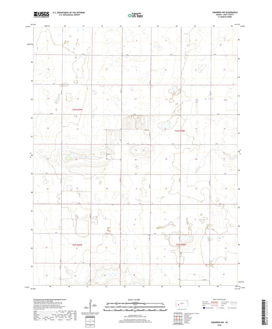 Cimarron NW Kansas US Topo Map Image