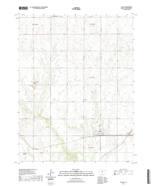 Claflin Kansas US Topo Map Image