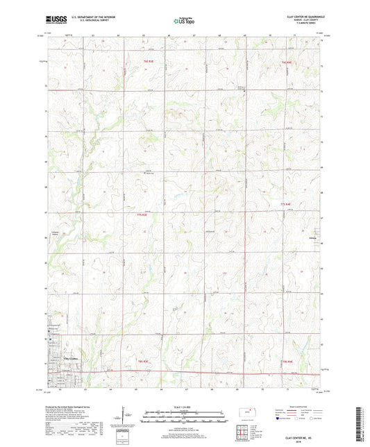 Clay Center NE Kansas US Topo Map Image