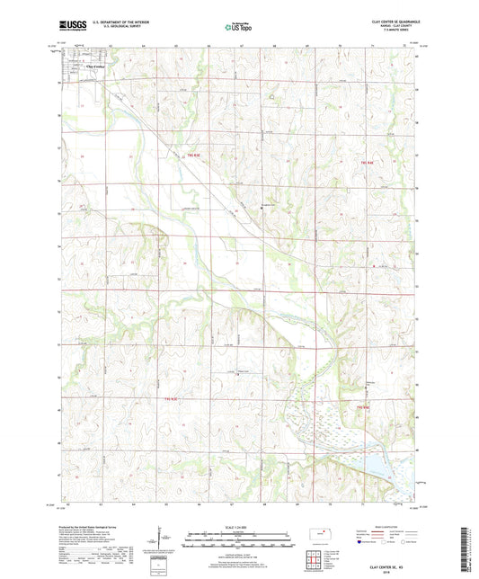 Clay Center SE Kansas US Topo Map Image