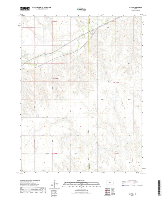 Clayton Kansas US Topo Map Image