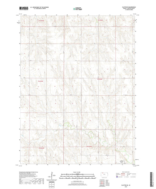 Clayton NE Kansas US Topo Map Image